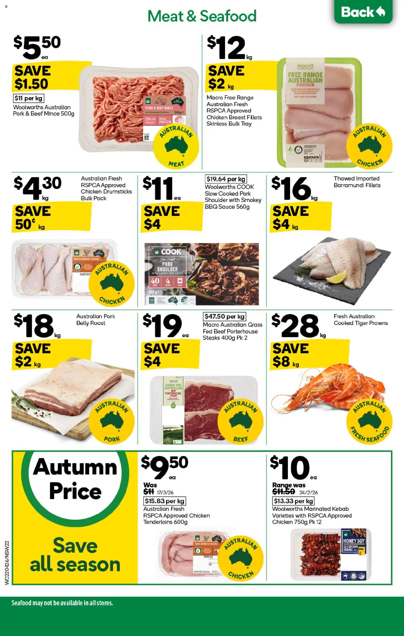 Woolworths catalogue  - page 22- valid from 22/04/2026