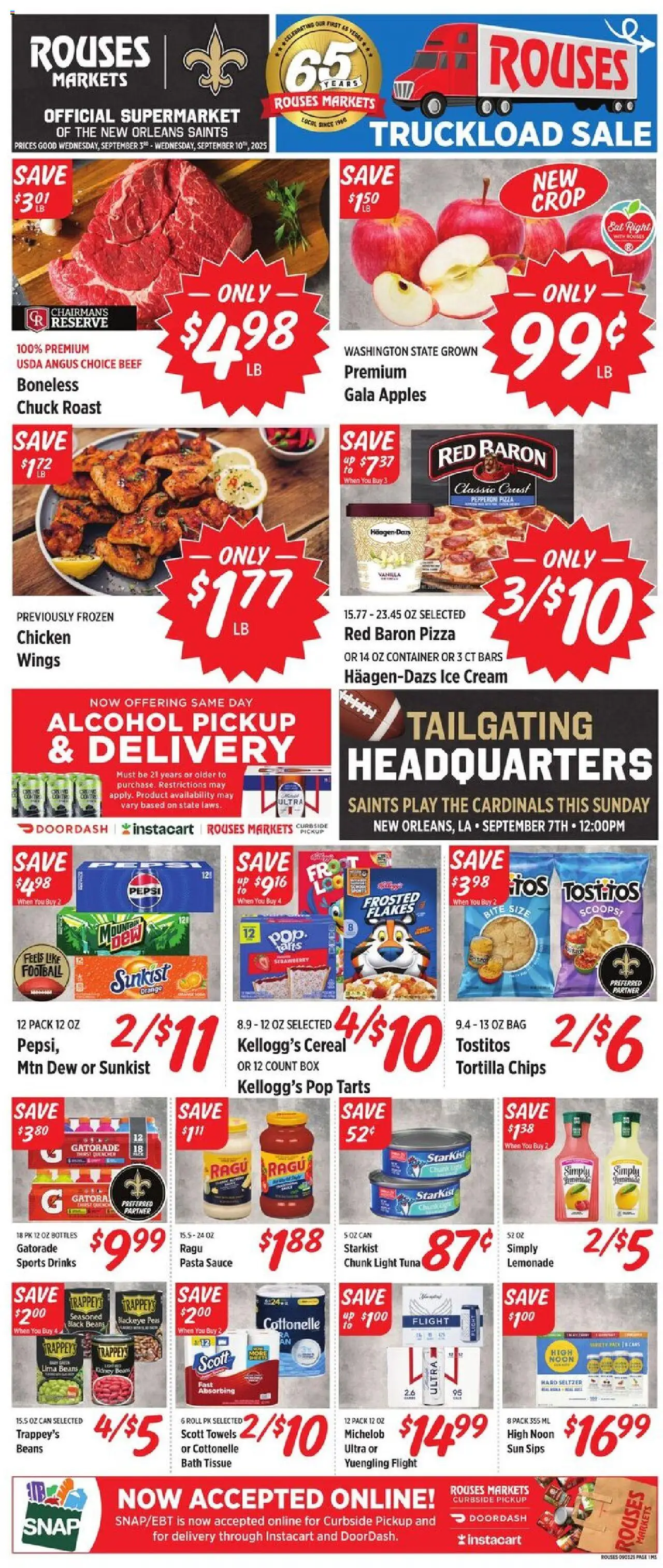 Rouses Weekly Ad - MS - page 1- valid from 09/03/2025
