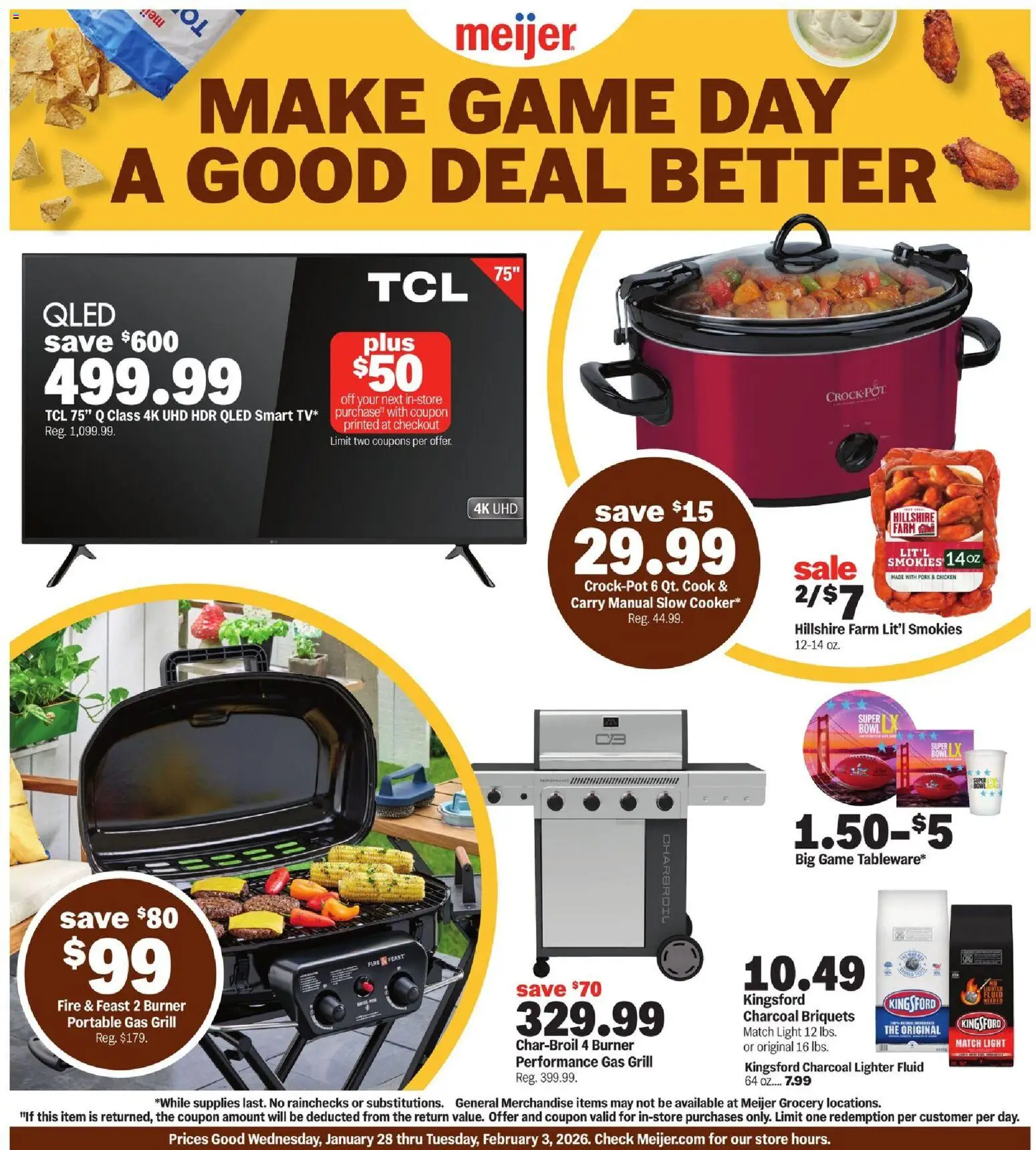 Meijer Make Game Day a Good Deal Better - page 1- valid from 01/28/2026