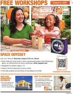 Preview Home Depot Free Workshops valid from 07/21/2025