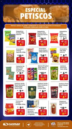 Pré-visualização Semar Supermercado - Ofertas Petiscos válida a partir de 21/08/2025