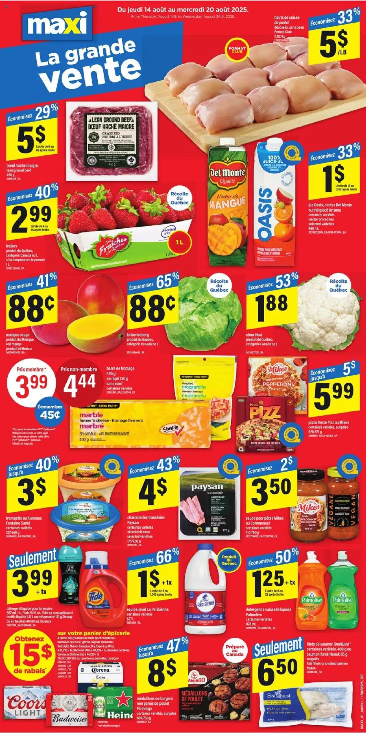 Maxi weekly flyer / circulaire - page 1- valid from Aug 14, 2025
