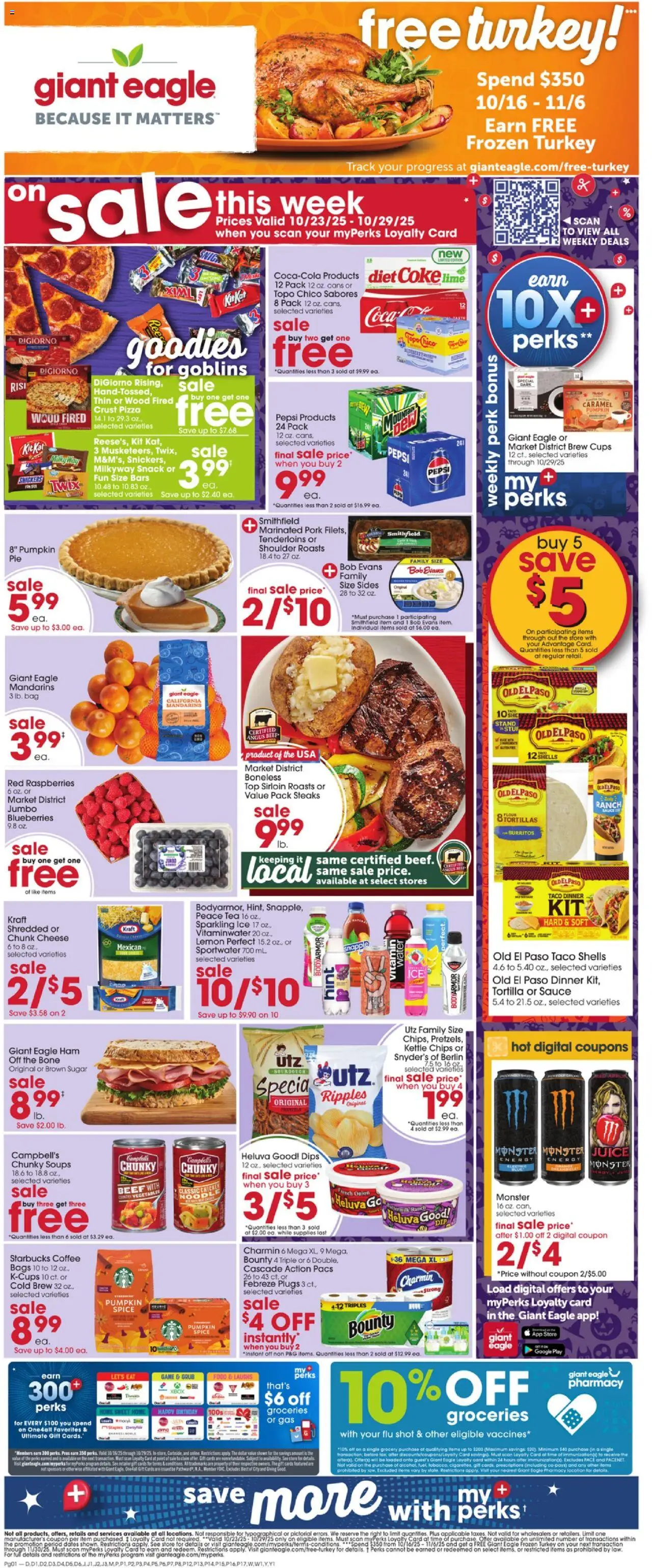 Giant Eagle Weekly Ad - page 1- valid from 10/23/2025