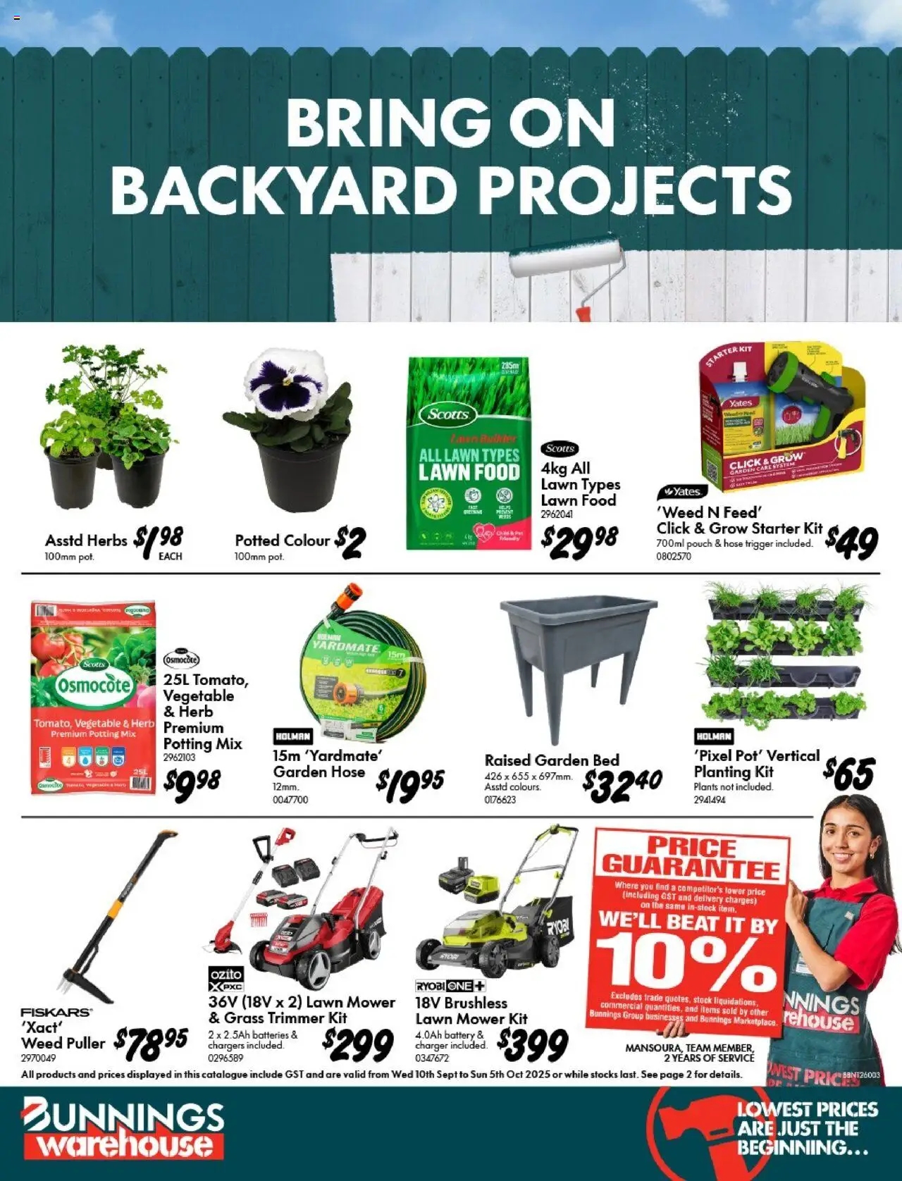 Bunnings Warehouse  Catalogue  - page 1- valid from 10/09/2025