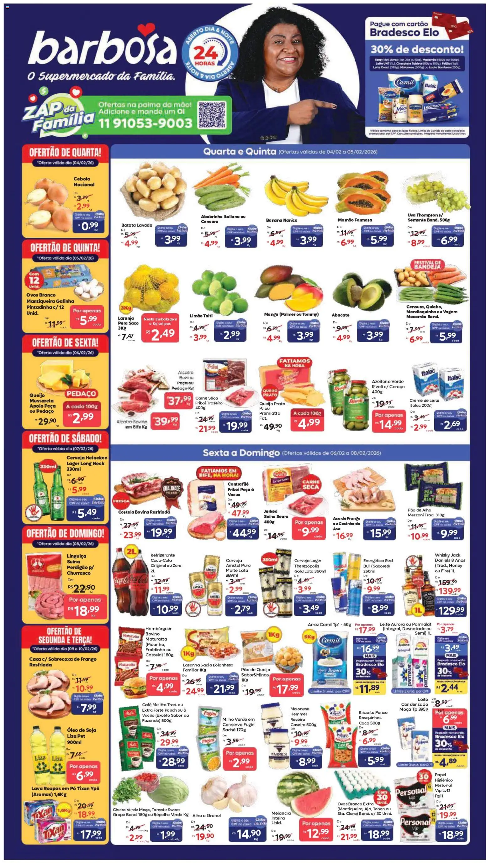 Barbosa Supermercados - Ofertas da semana  - página 1- válido a partir de 04/02/2026
