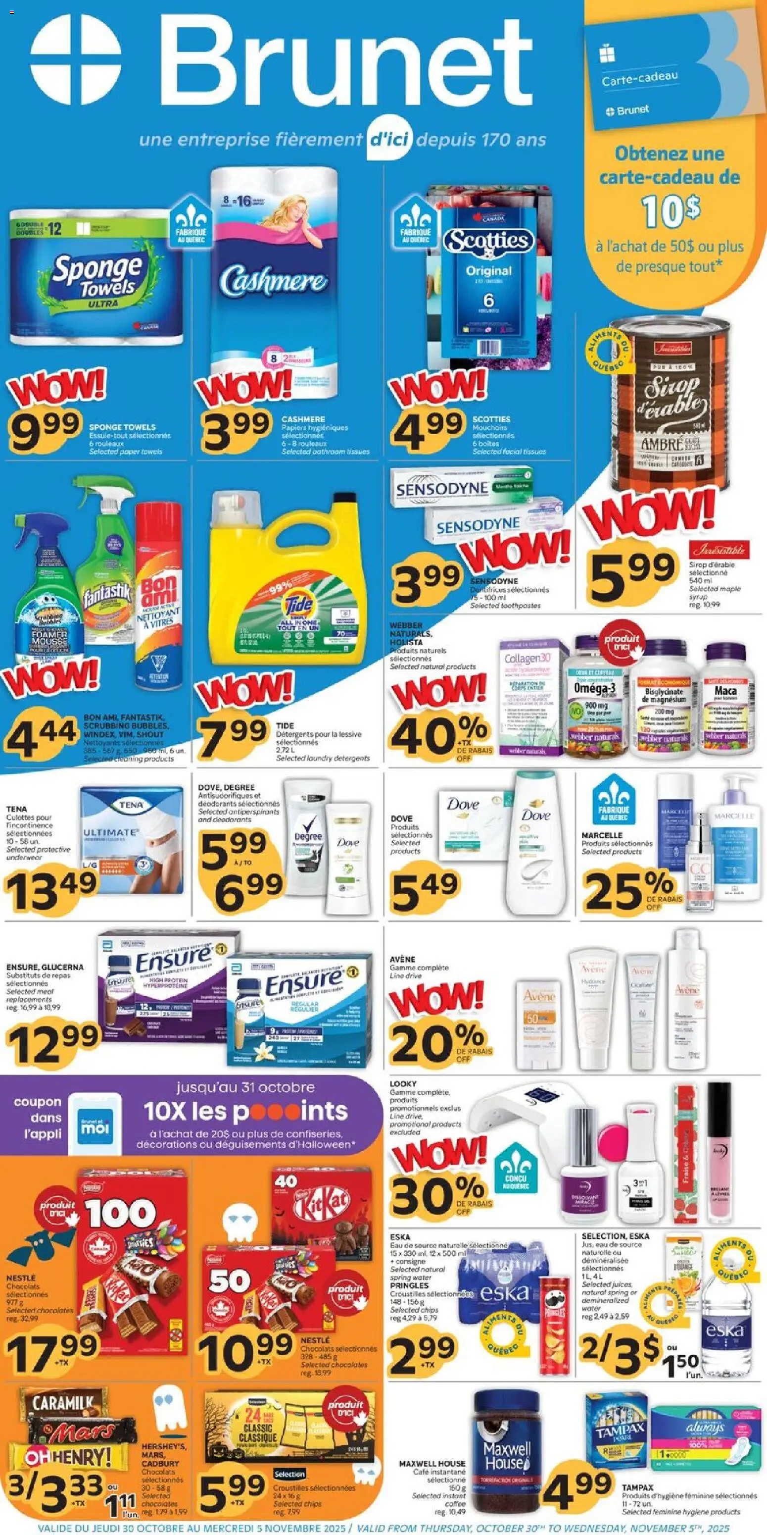 Brunet weekly flyer / circulaire - page 1- valid from Oct 30, 2025
