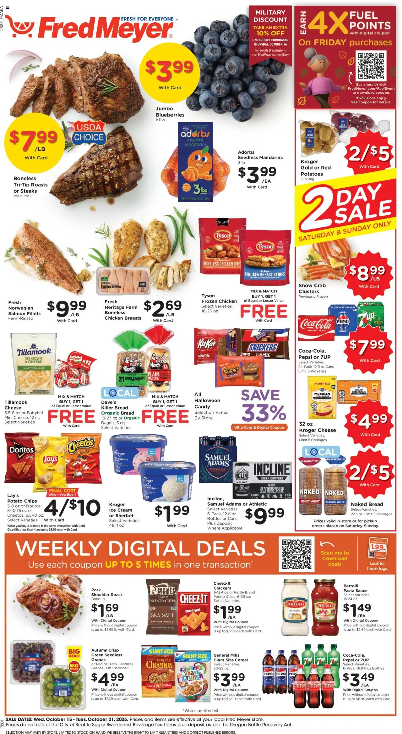 Fred Meyer Weekly Ad - page 1- valid from 10/15/2025