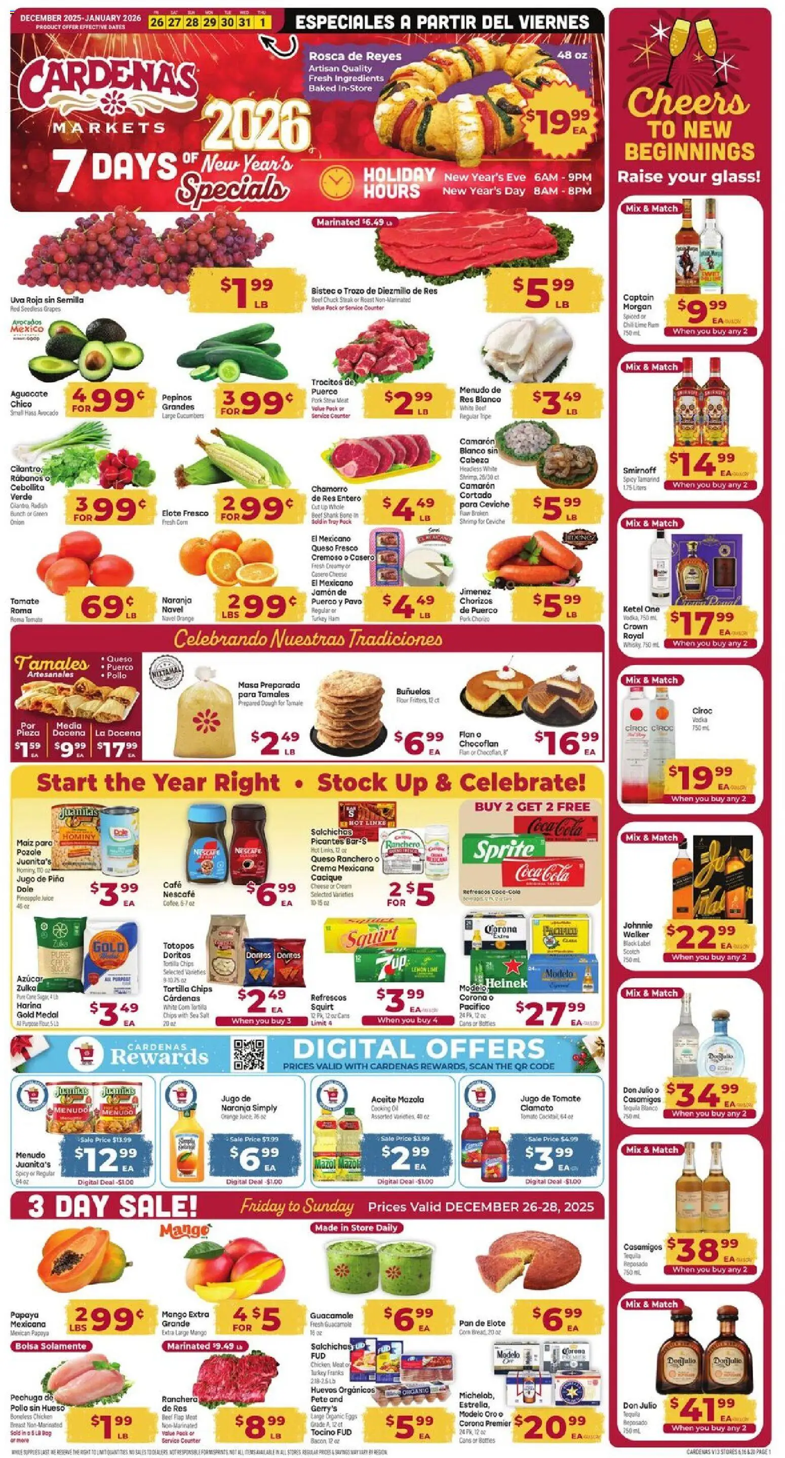 Cardenas Weekly Ad - CA - page 1- valid from 12/26/2025