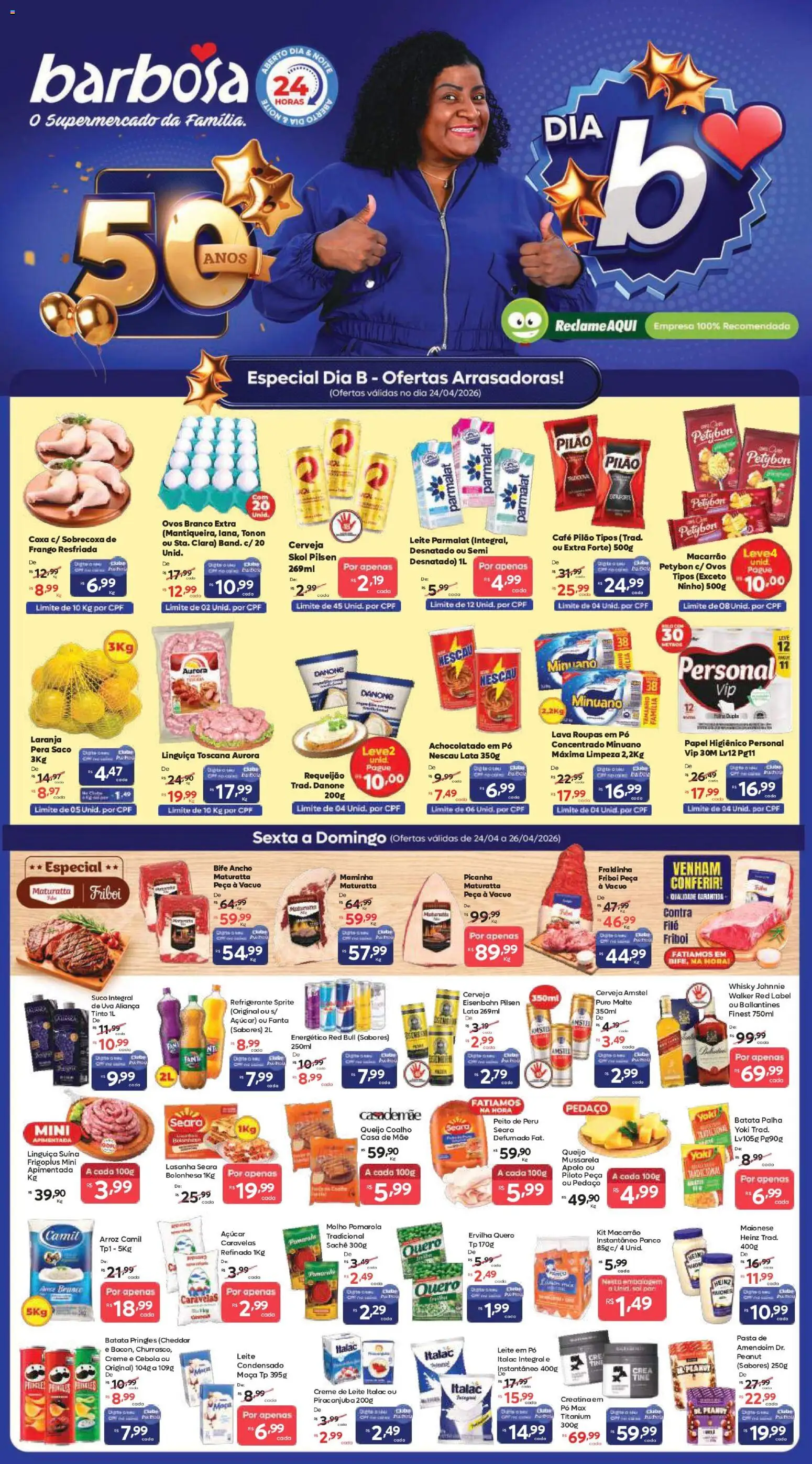 Barbosa Supermercados - Ofertas da semana - página 1- válido a partir de 24/04/2026
