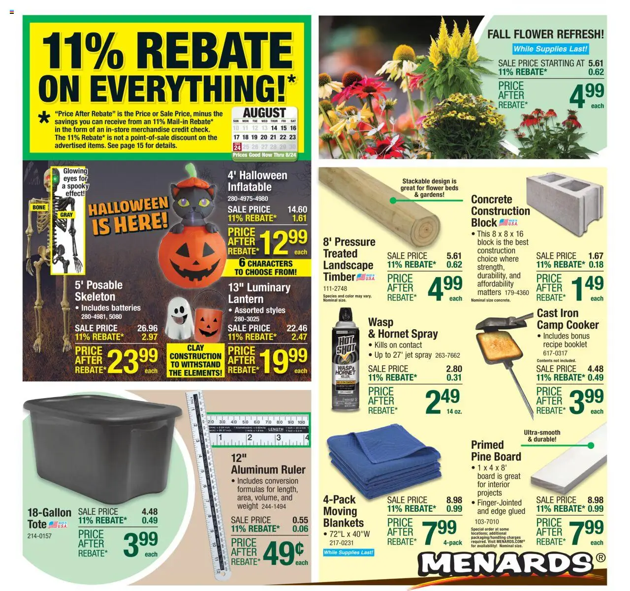 Menards Weekly Ad - page 1- valid from 08/14/2025