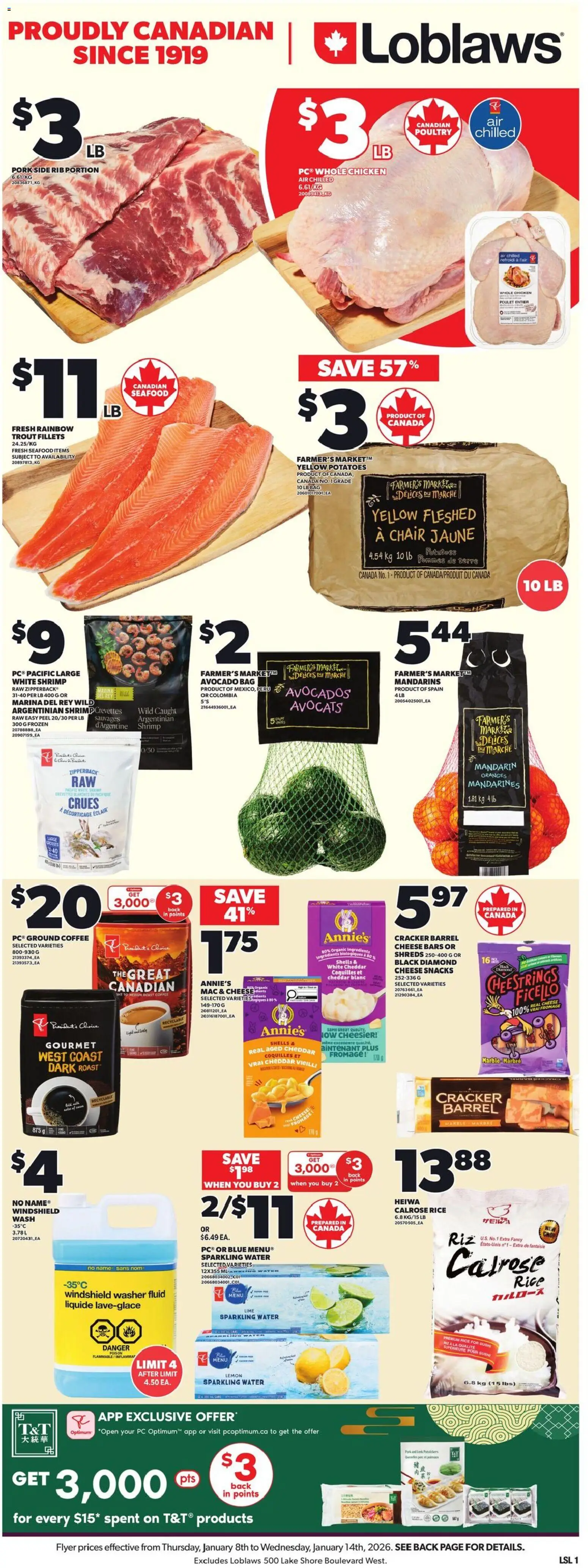 Loblaws weekly flyer / circulaire - page 3- valid from Jan 8, 2026