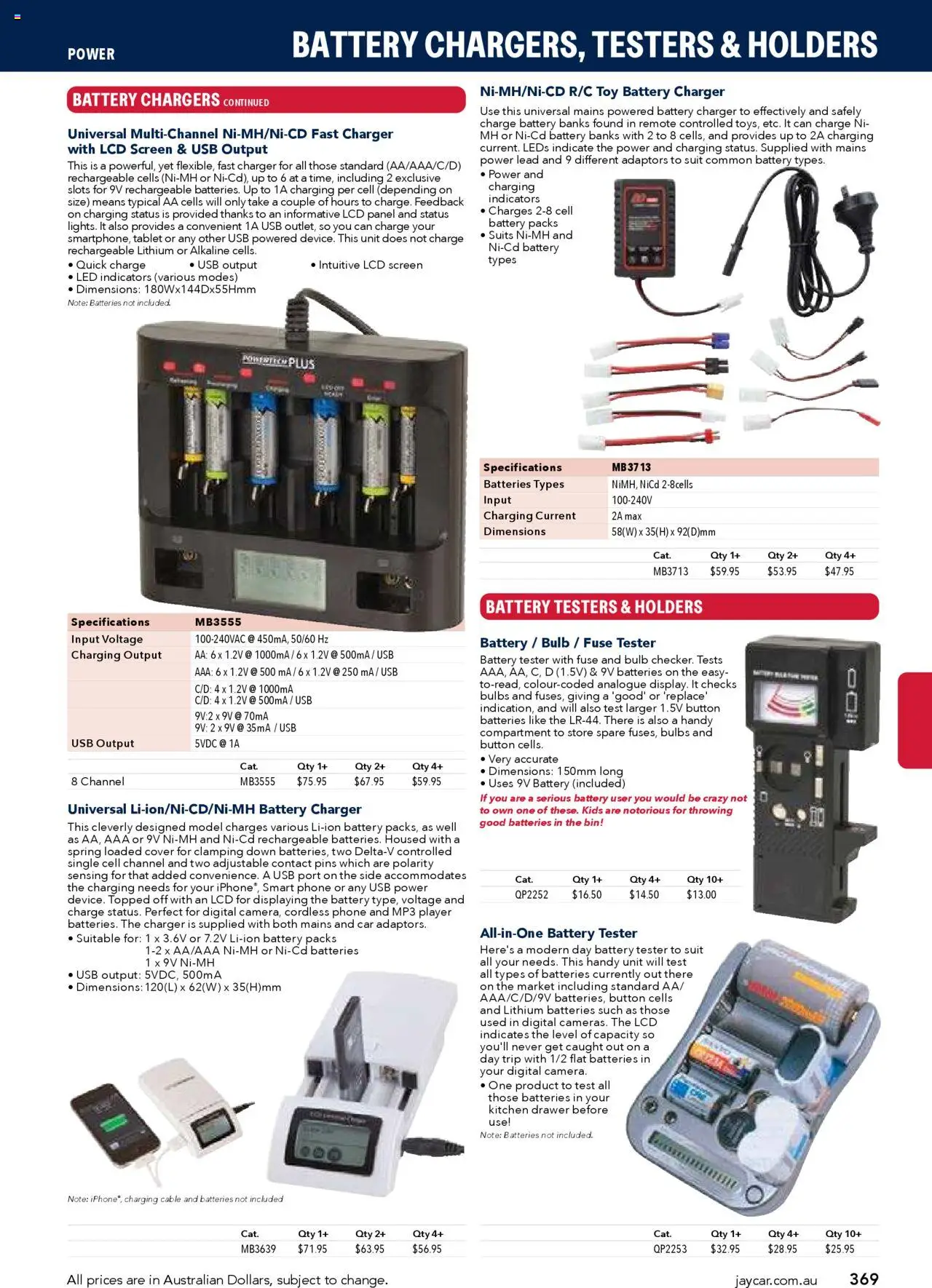 Jaycar Engineering & Scientific Catalogue 2025/2026  - page 369- valid from 09/07/2025