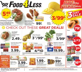 Preview Food 4 Less Weekly Ad valid from 04/22/2026