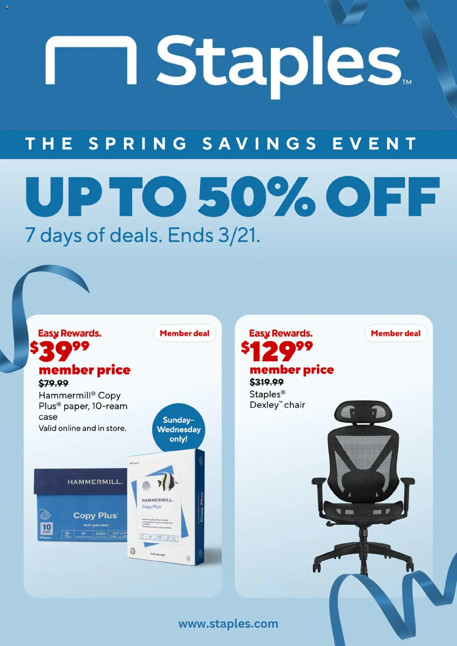 Staples Weekly Ad - page 1- valid from 03/15/2026