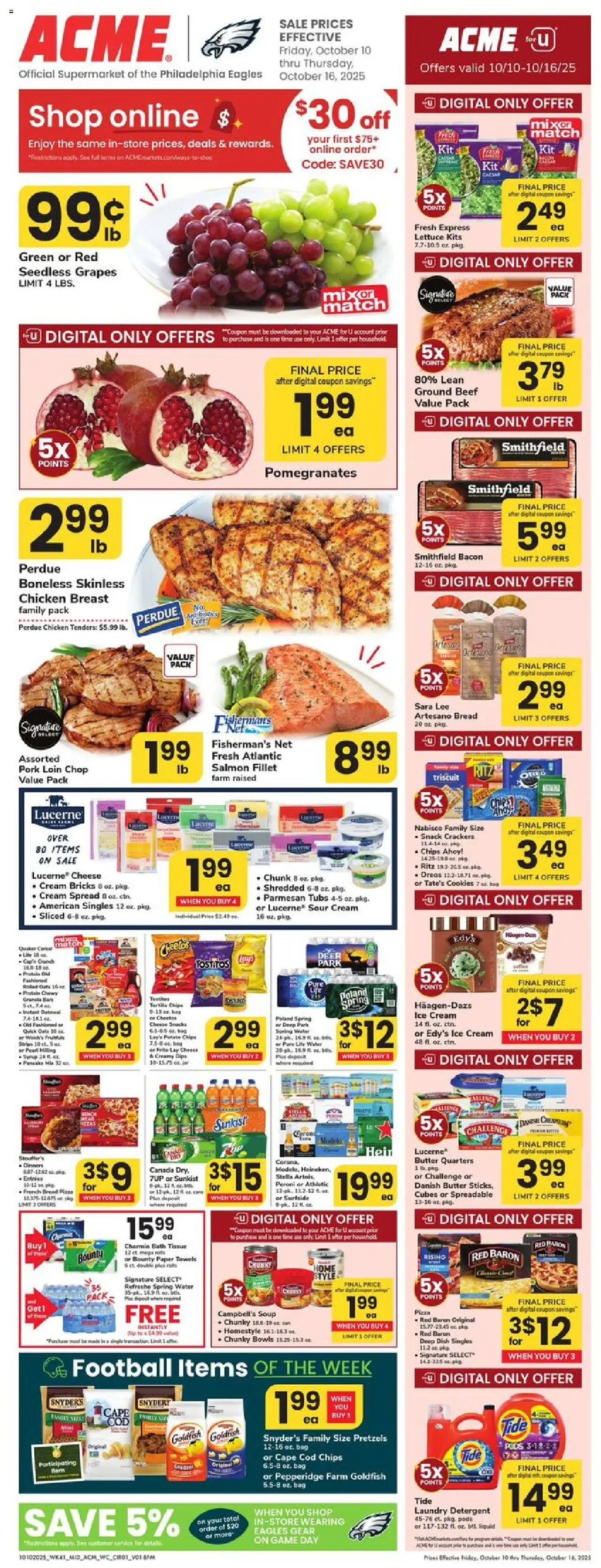 Acme Weekly Ad - PA - page 1- valid from 10/10/2025