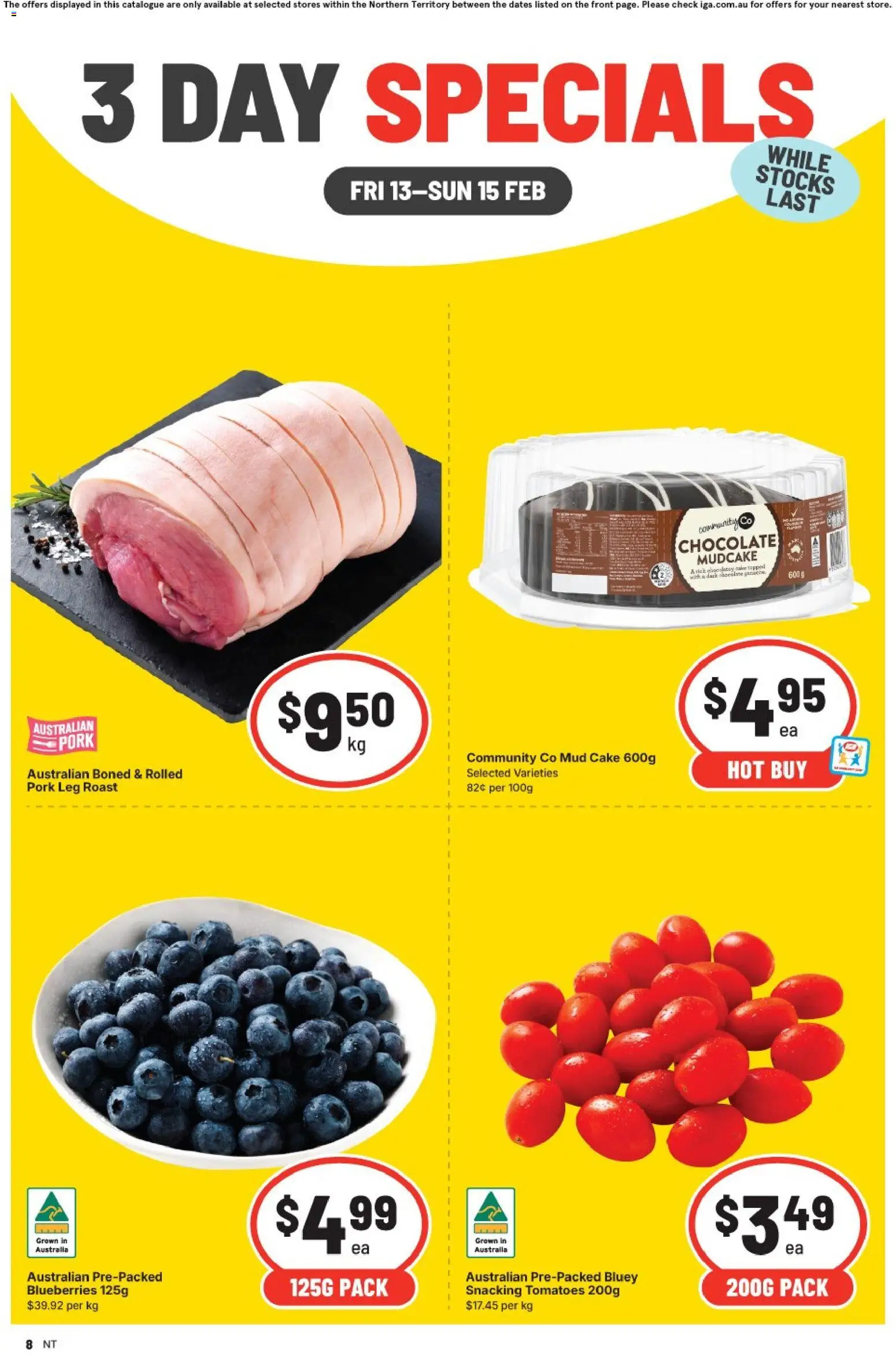IGA - 3 Day Specials NT - page 1- valid from 13/02/2026