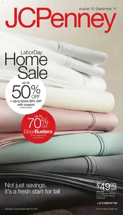 Preview JCPenney Labor Day Home Sale valid from 08/18/2025