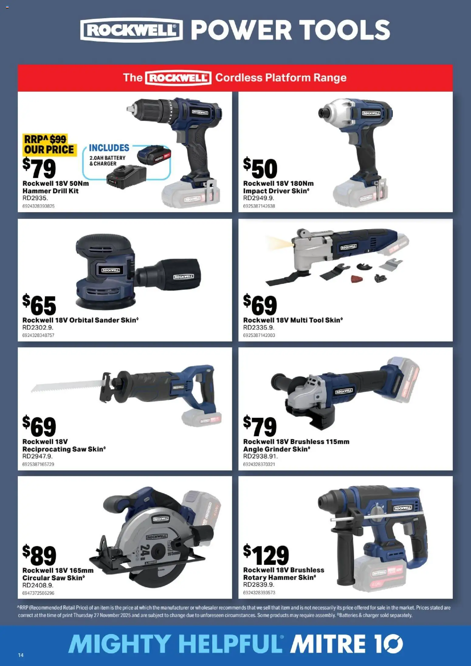 Mitre 10  Catalogue  - page 14- valid from 07/01/2026