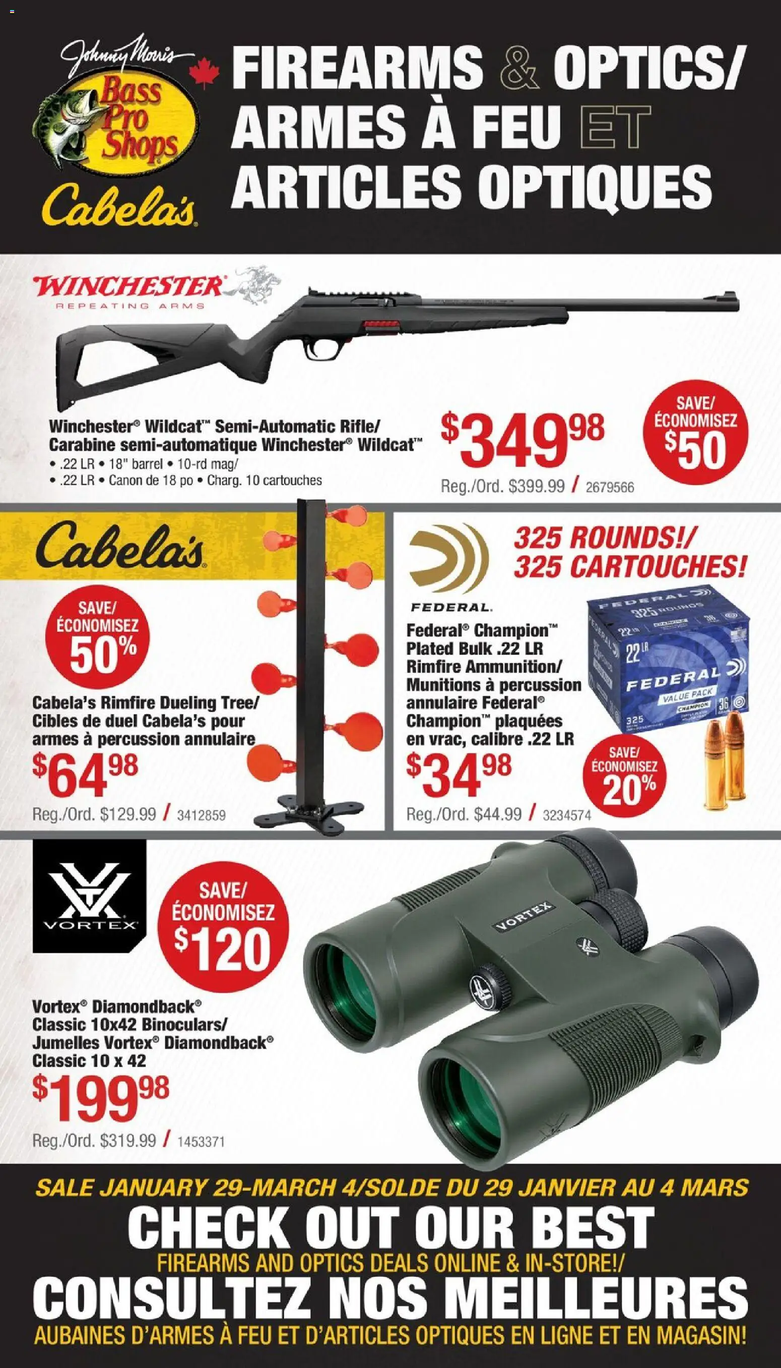 Cabelas weekly flyer / circulaire - page 1- valid from Jan 29, 2026