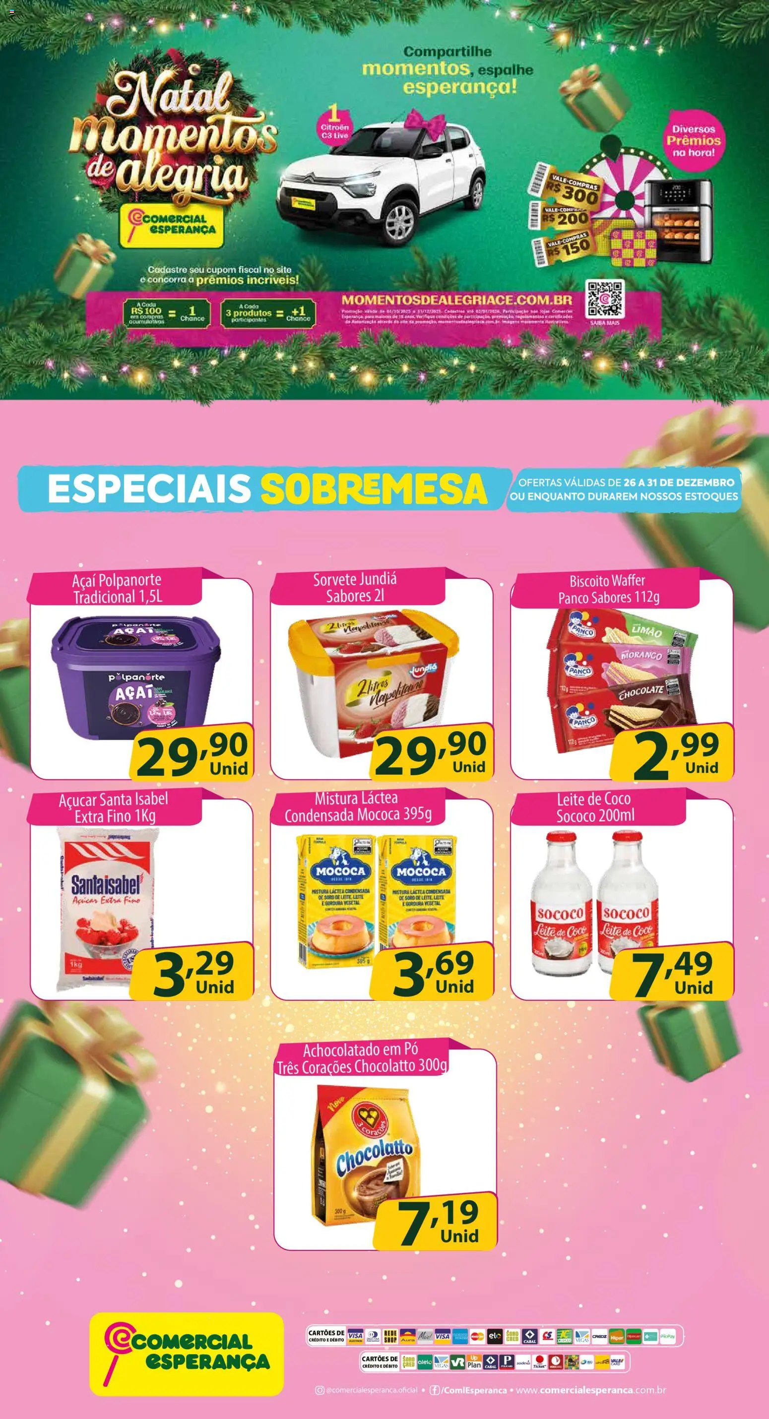 Comercial Esperança - Ofertas Sobremesa - página 1- válido a partir de 26/12/2025
