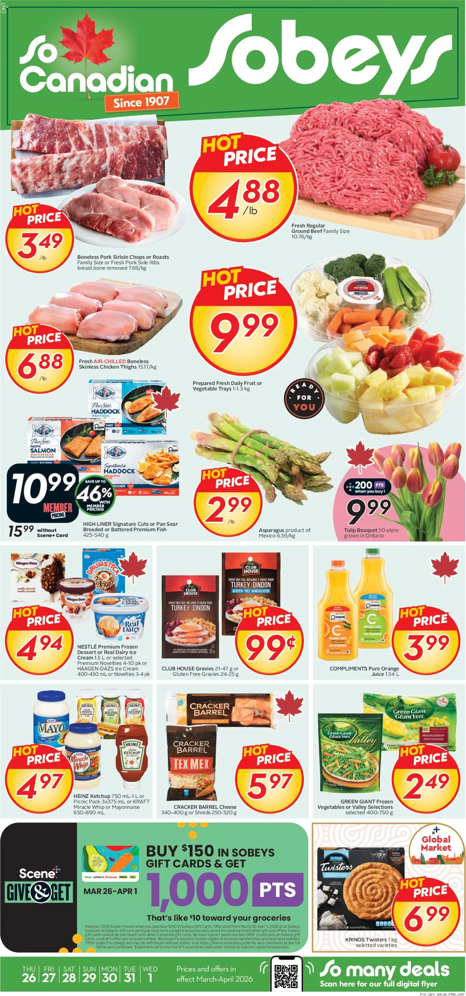 Sobeys weekly flyer / circulaire - page 1- valid from Mar 26, 2026