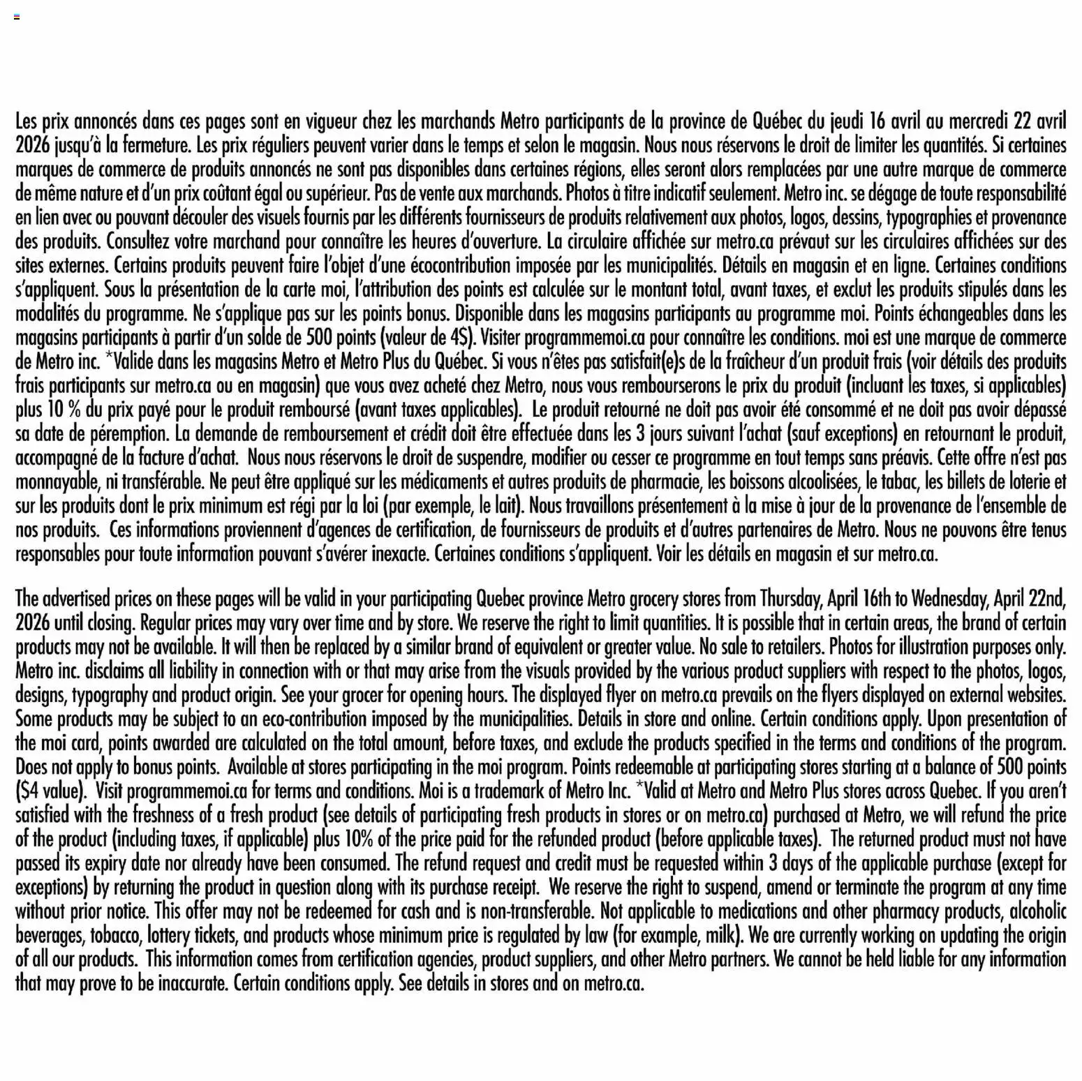 Metro weekly flyer / circulaire - page 22- valid from Apr 16, 2026