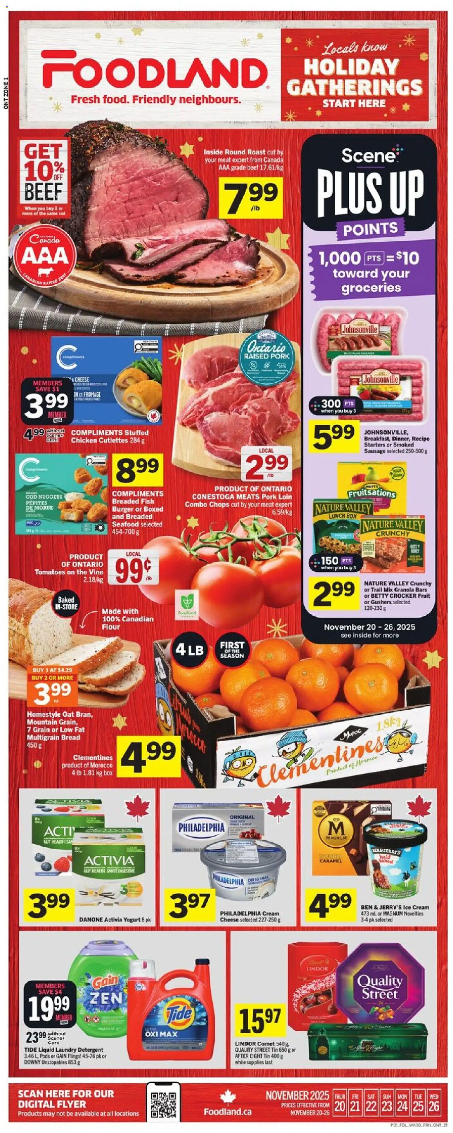 Foodland weekly flyer / circulaire - page 1- valid from Nov 20, 2025