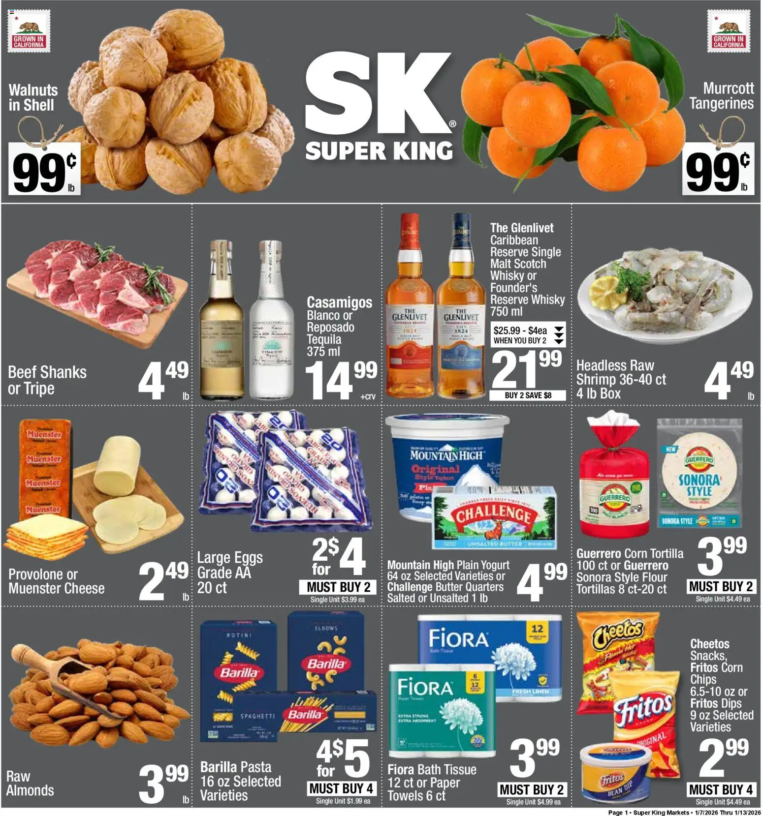 Super King - Weekly Ad - page 1- valid from 01/07/2026