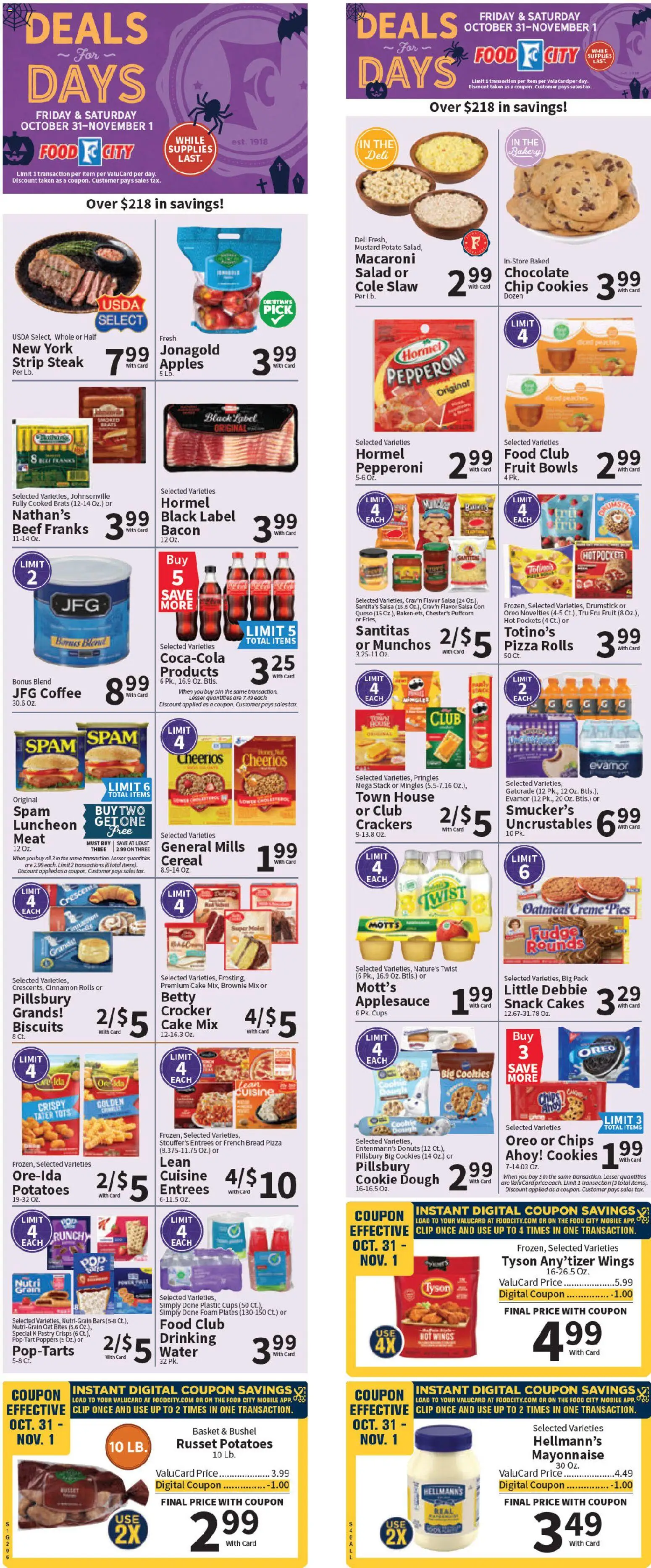 Food City Weekly Ad - page 1- valid from 10/31/2025