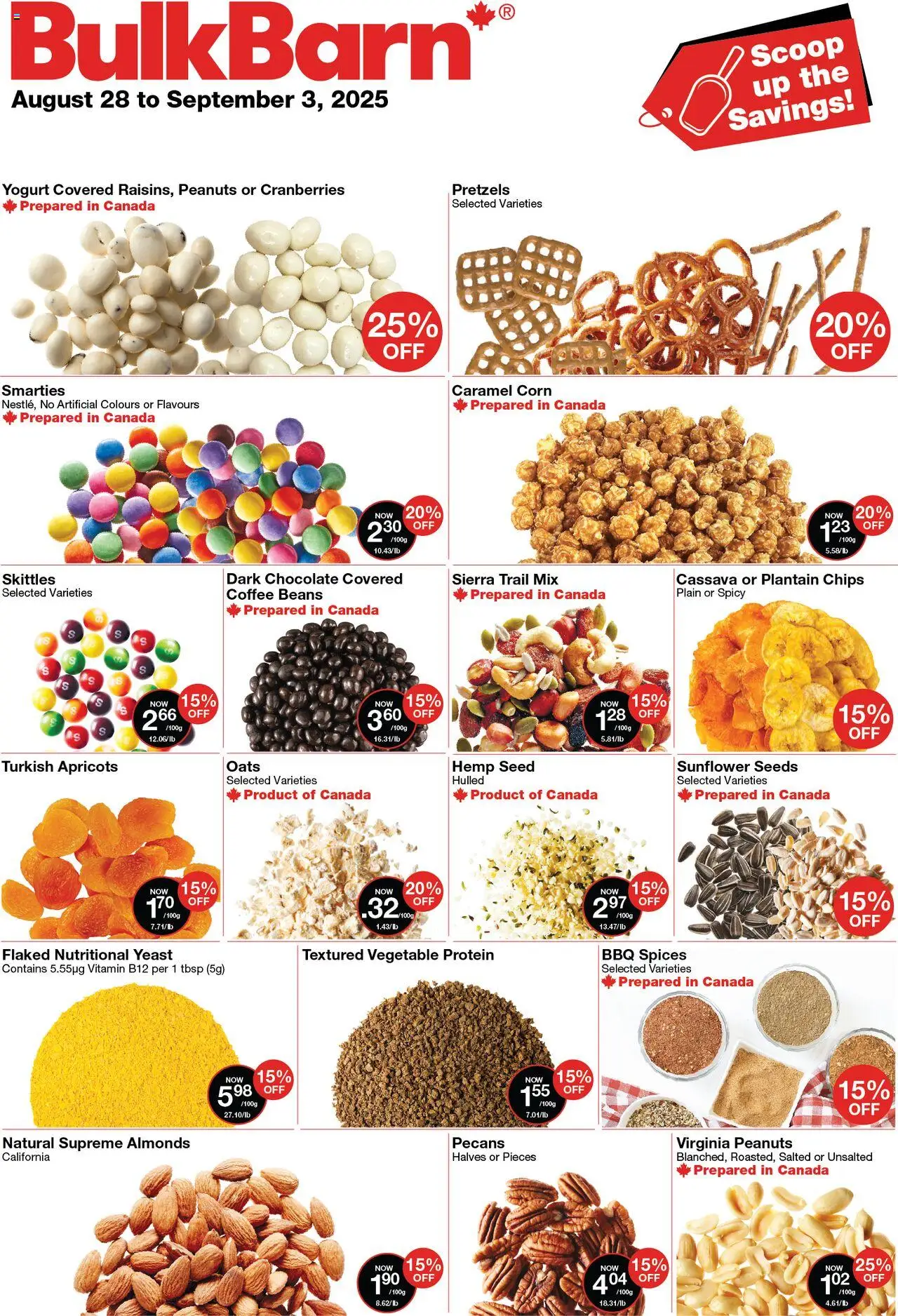 Bulk Barn weekly flyer - page 1- valid from Aug 28, 2025
