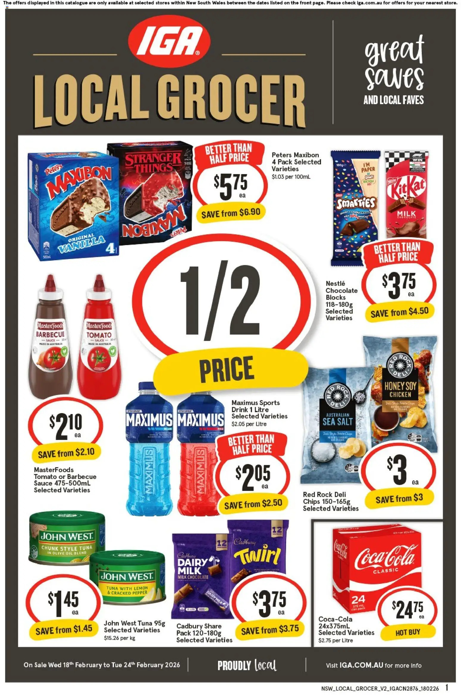 IGA Local Grocer NSW - page 1- valid from 18/02/2026