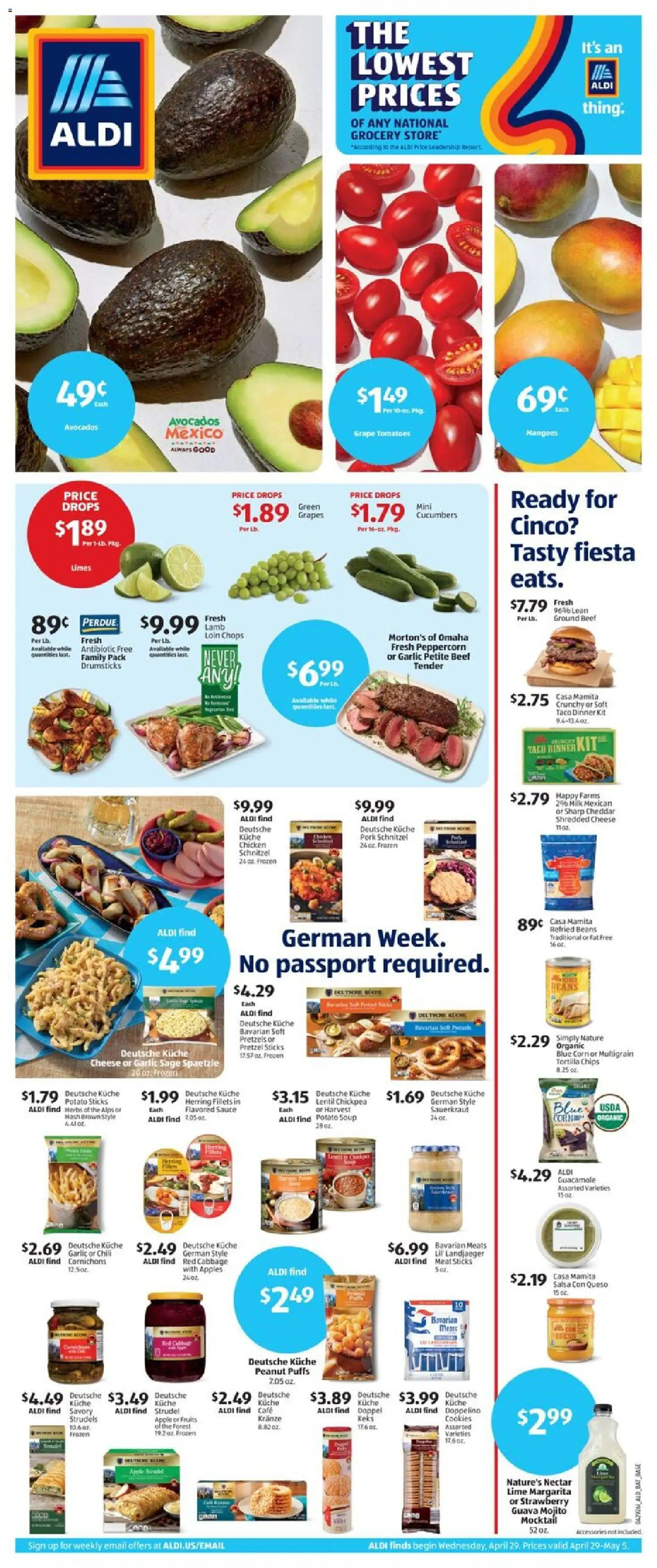 Aldi Weekly Ad - page 1- valid from 04/29/2026