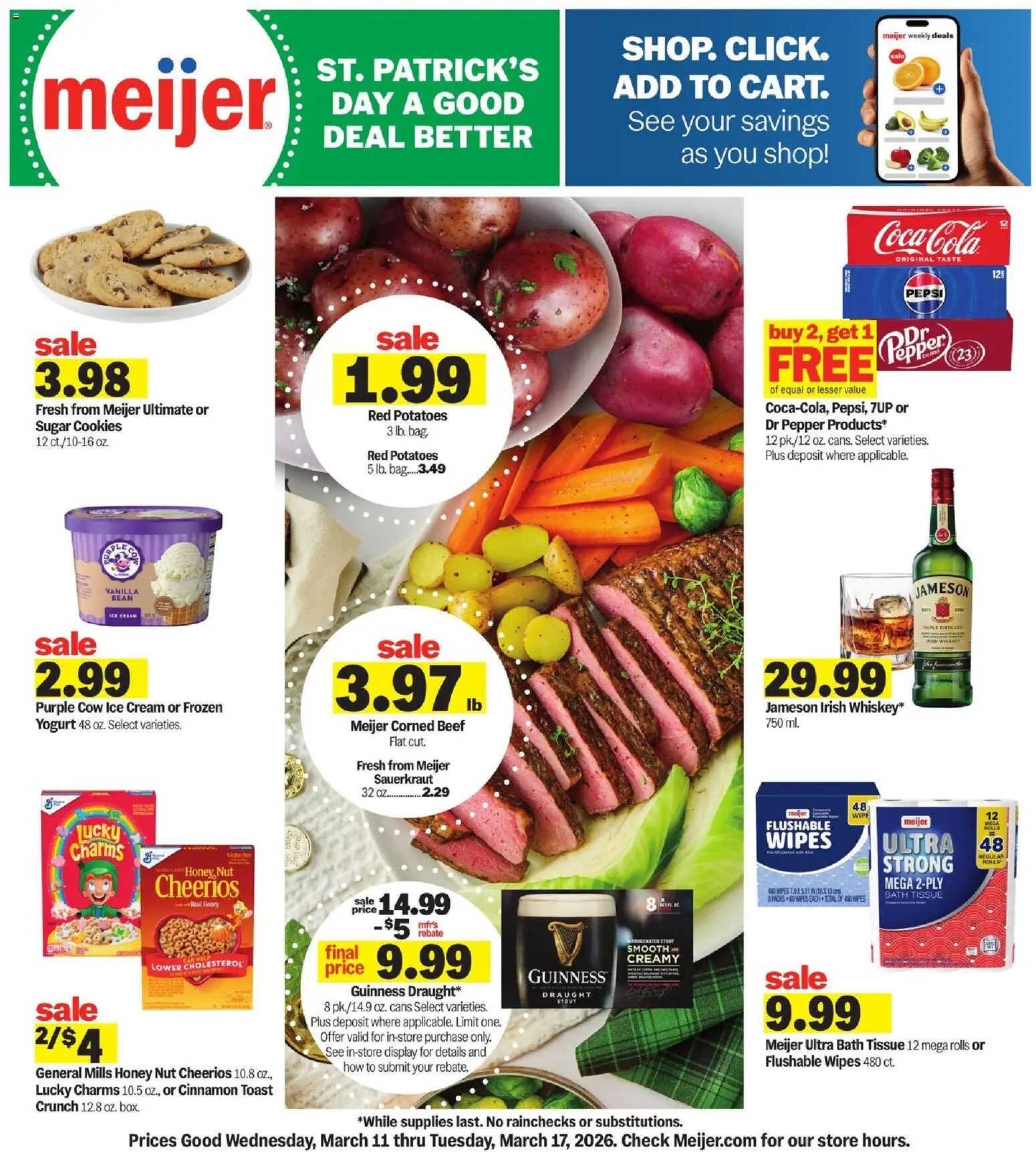 Meijer Weekly Ad - page 1- valid from 03/11/2026