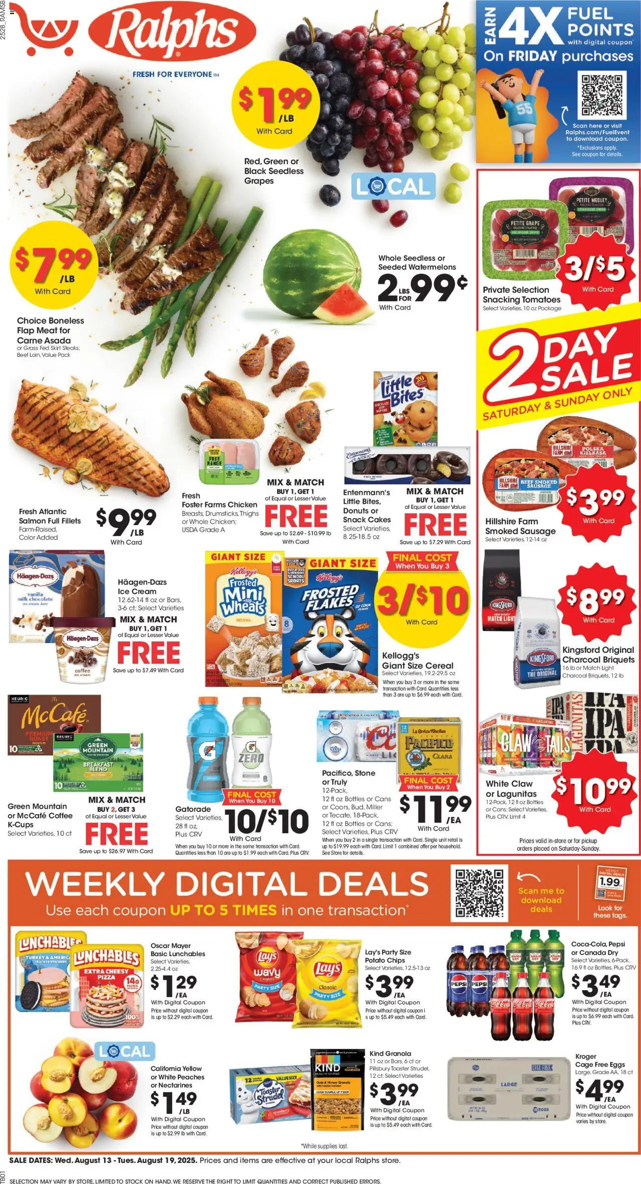Ralphs Weekly Ad - page 1- valid from 08/13/2025