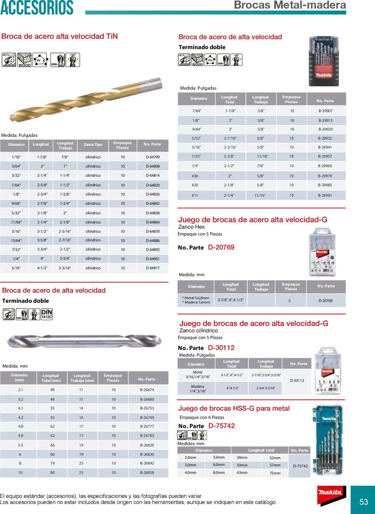 Makita catálogo Accesorios - página 53- válido desde 08/07/2024