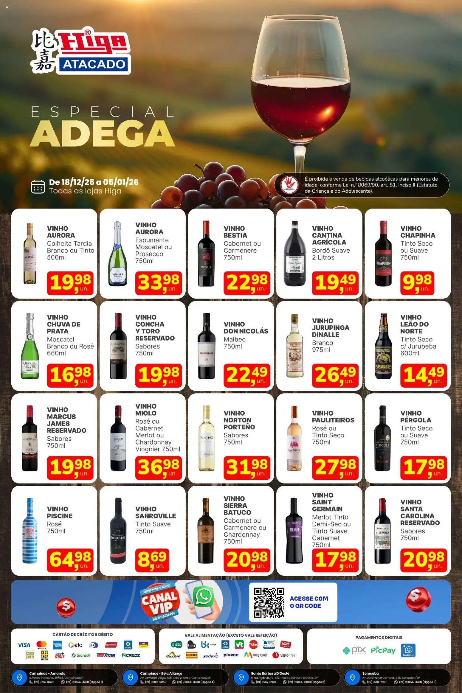 Higa Atacado - Ofertas Especial de Vinhos - página 1- válido a partir de 18/12/2025
