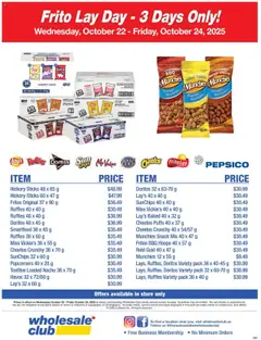 Preview Wholesale Club - Frito Lay Day valid from Oct 22, 2025
