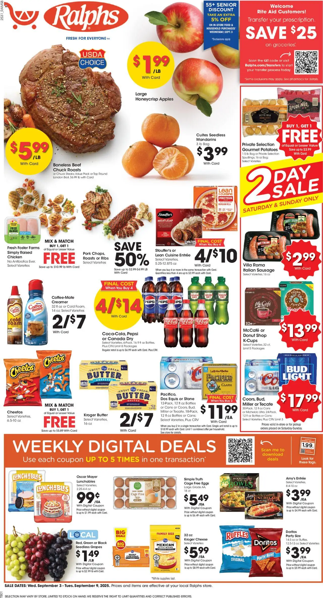 Ralphs Weekly Ad - page 1- valid from 09/03/2025