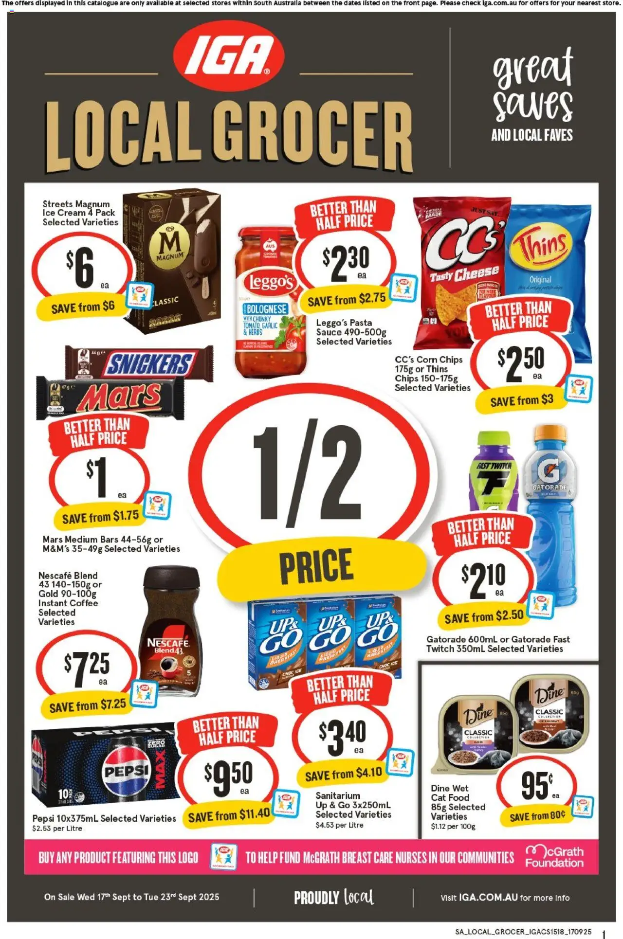 IGA Local Grocer SA - page 1- valid from 17/09/2025