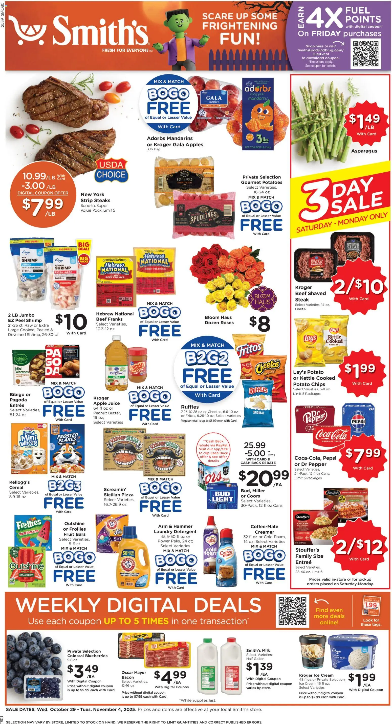 Smith's Weekly Ad - ID - page 1- valid from 10/29/2025