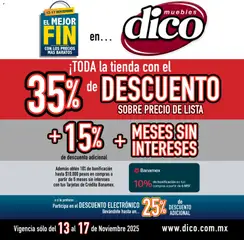 Muebles Dico Buen Fin  válido desde 13/11/2025