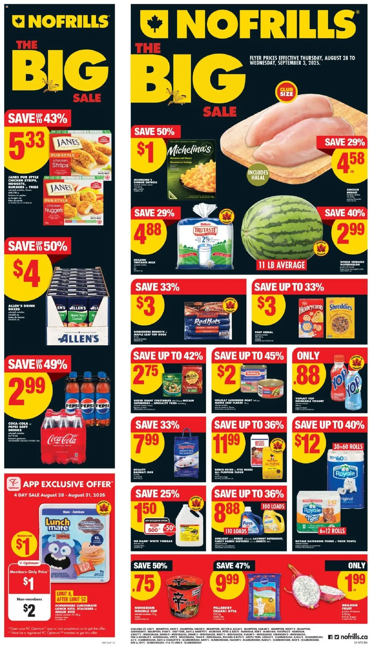 No Frills weekly flyer / circulaire - page 1- valid from Aug 28, 2025