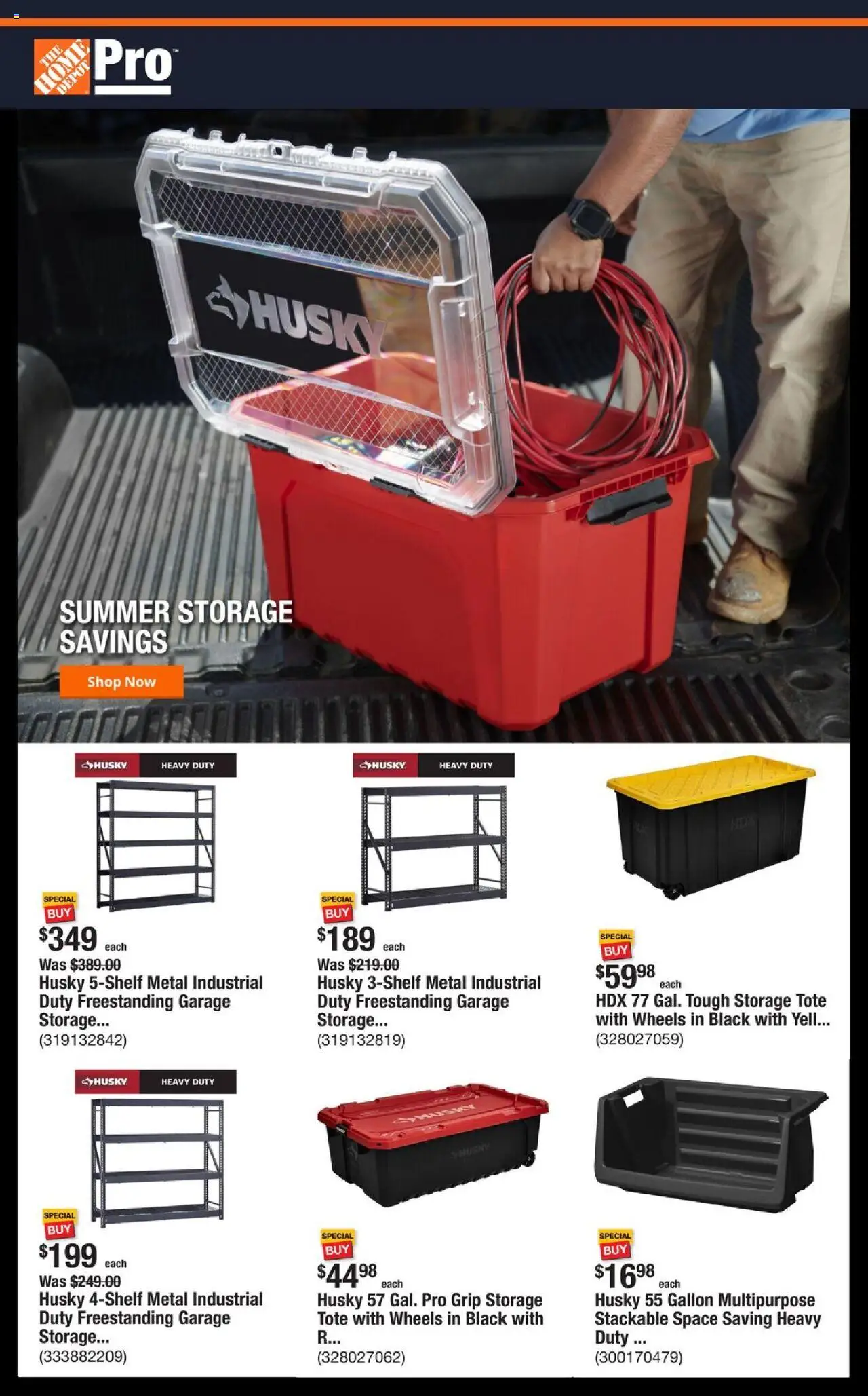 Home Depot Shop Pro Ad - page 1- valid from 07/28/2025
