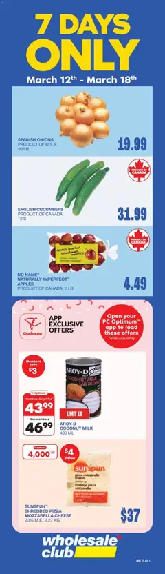 Preview Wholesale Club weekly flyer / circulaire valid from Mar 12, 2026