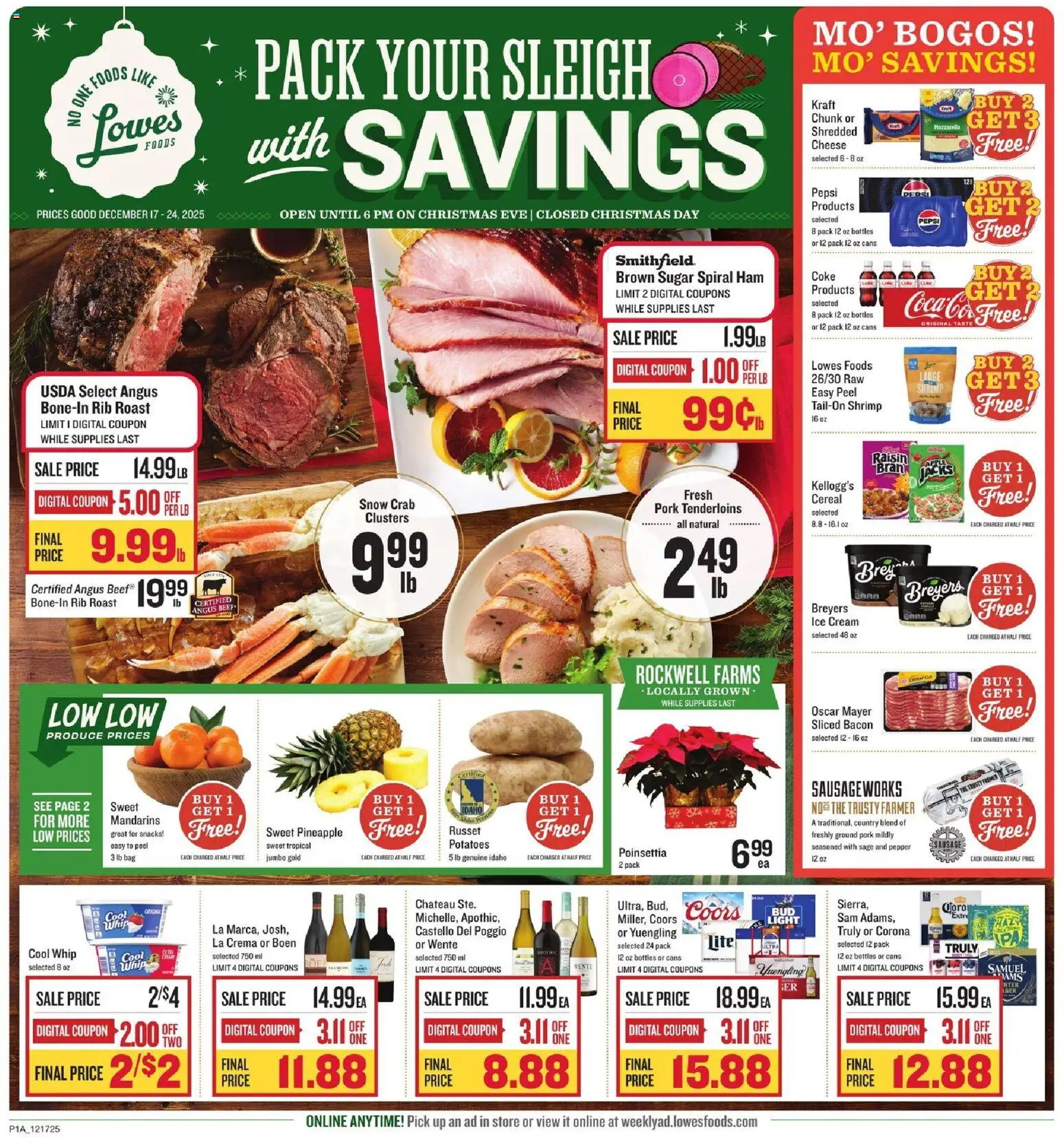 Lowes Foods Weekly Ad - NC - page 1- valid from 12/17/2025