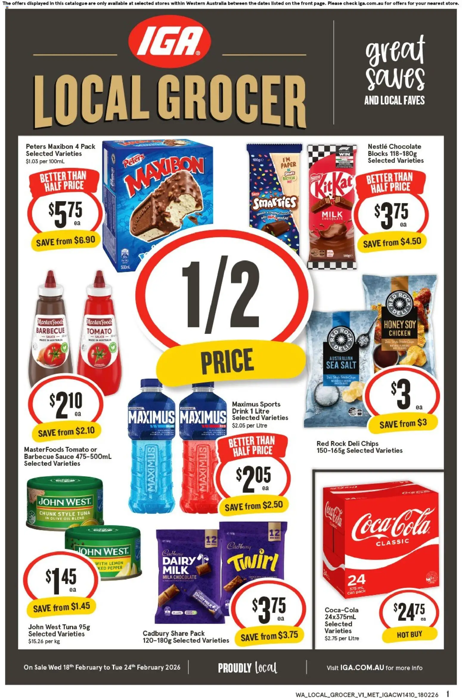 IGA Local Grocer WA - page 1- valid from 18/02/2026