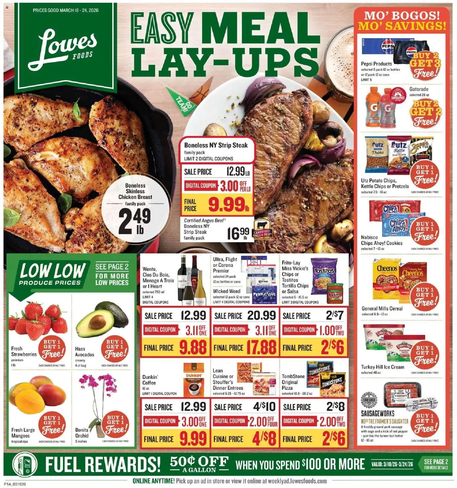 Lowes Foods Weekly Ad - page 1- valid from 03/18/2026