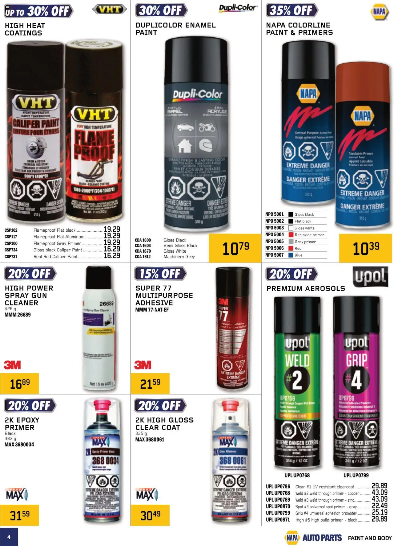 NAPA Auto Parts - CMAX Catalog - page 4- valid from Oct 1, 2025