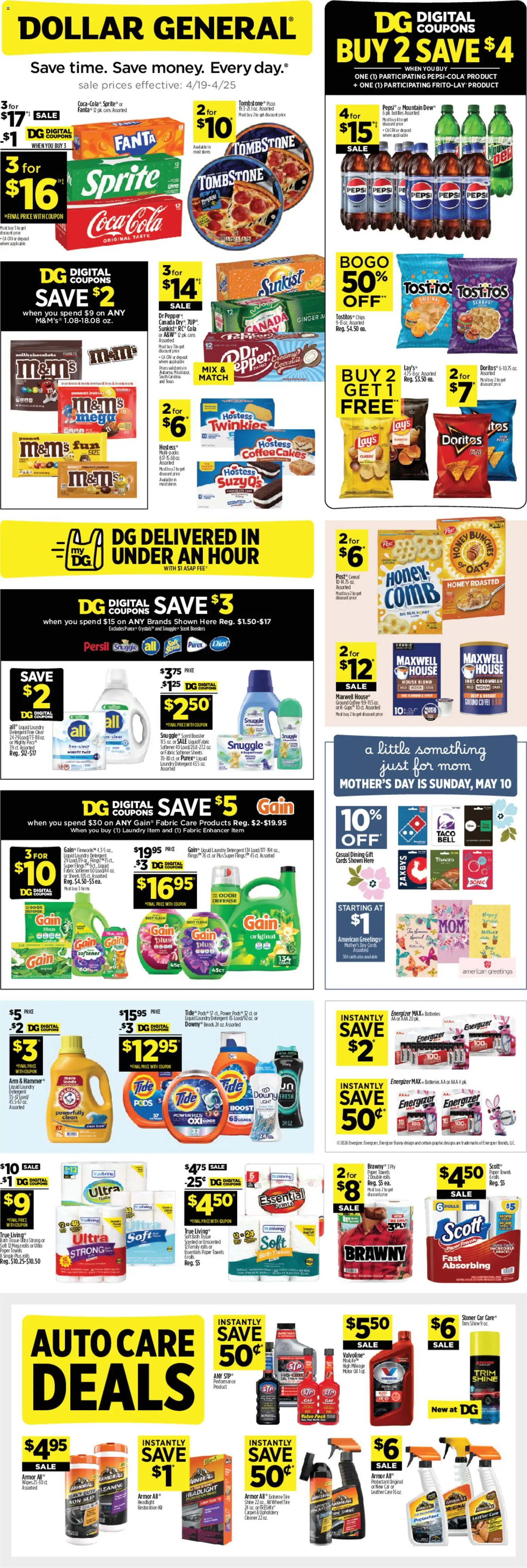 Dollar General Weekly Ad - page 1- valid from 04/19/2026