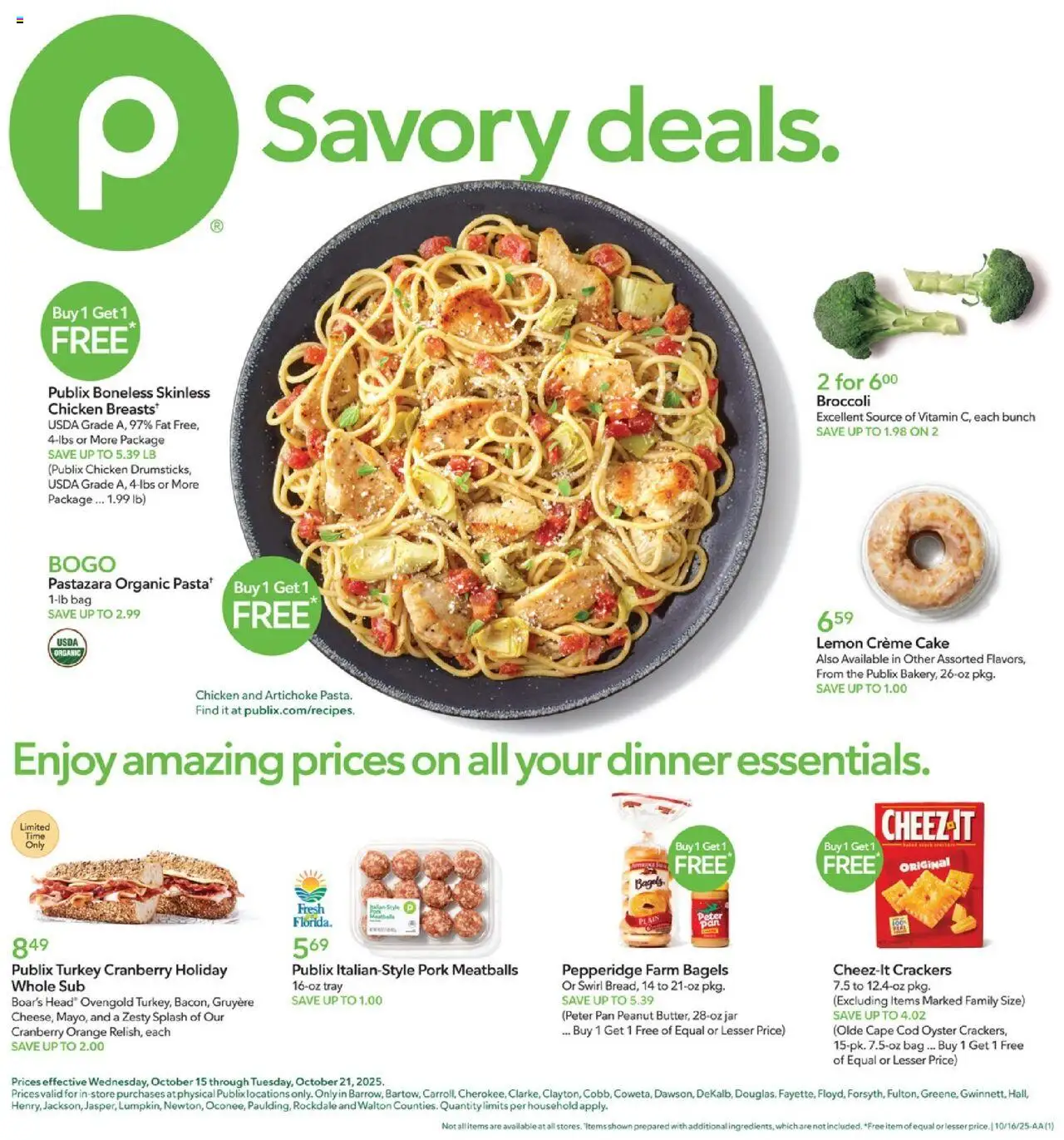 Publix Weekly Ad - page 1- valid from 10/15/2025
